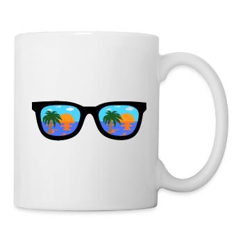 Lunettes de soleil en noir - cool, élégant - Mug blanc - blanc - Droite
