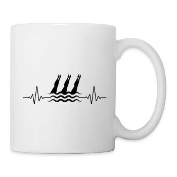 Synchro Swim Synchronized Swimming Heartbeat funny - Mug - white - Right