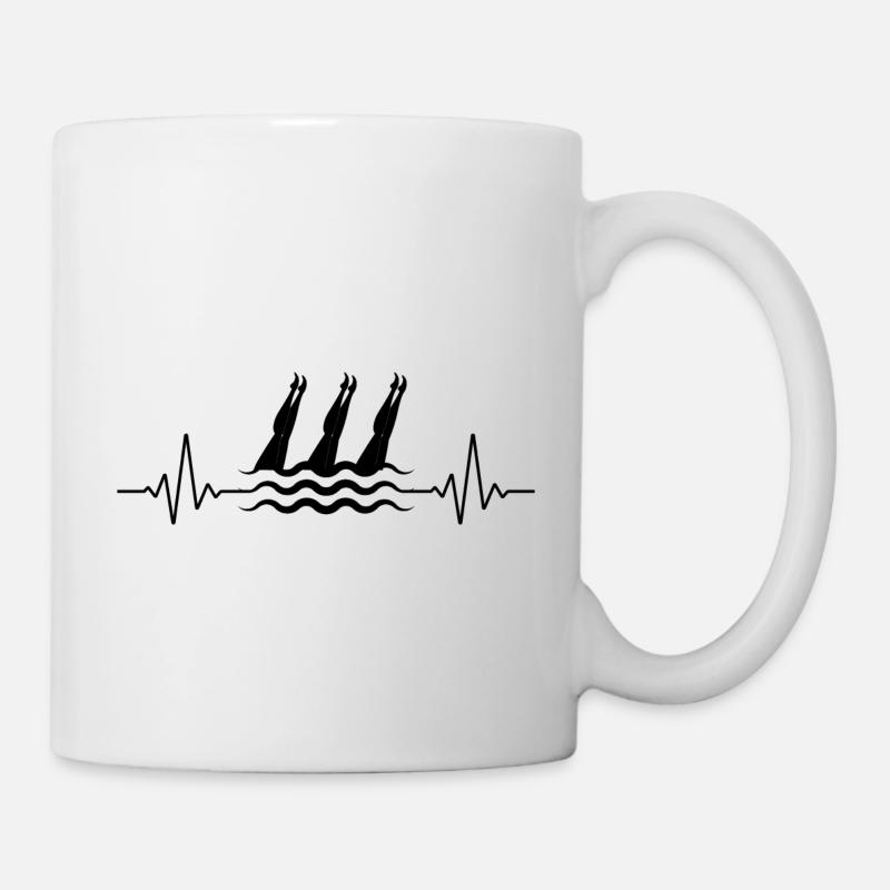 Synchro Swim Synchronschwimmen Herzschlag lustig - Tasse - Weiß