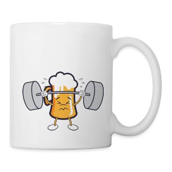 Drinking Party Funny Craft Beer Lifting Design - Tasse - Weiß - Rechts