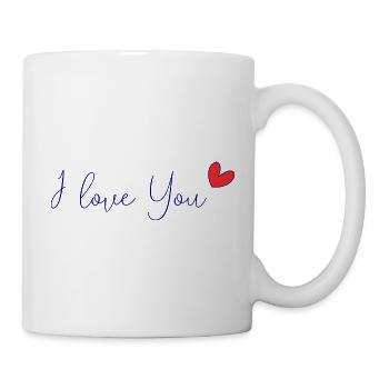 I LOVE YOU. SAINT VALENTIN. JE T'AIME. I LOVE YOU. - Mug blanc - blanc - Droite