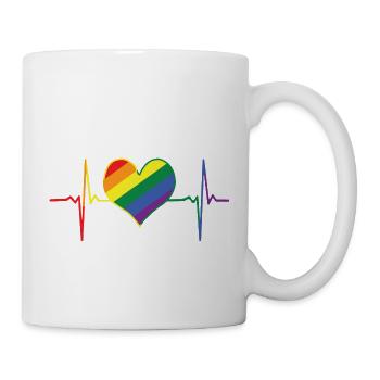 LGBT Rainbow Gay Heart Homosexuality - Mug - white - Right