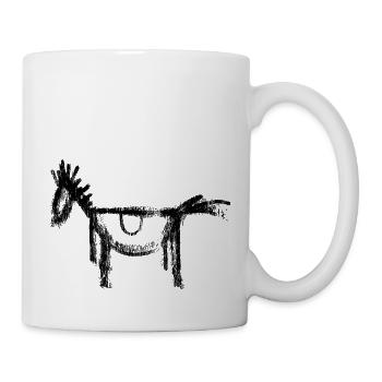 Horse Pony Rider Graffiti Sketch Chalk Drawing - Mug - white - Right