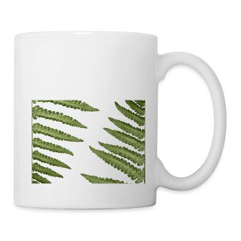 Abstrakte Farn-Muster - Tasse - Weiß - Rechts