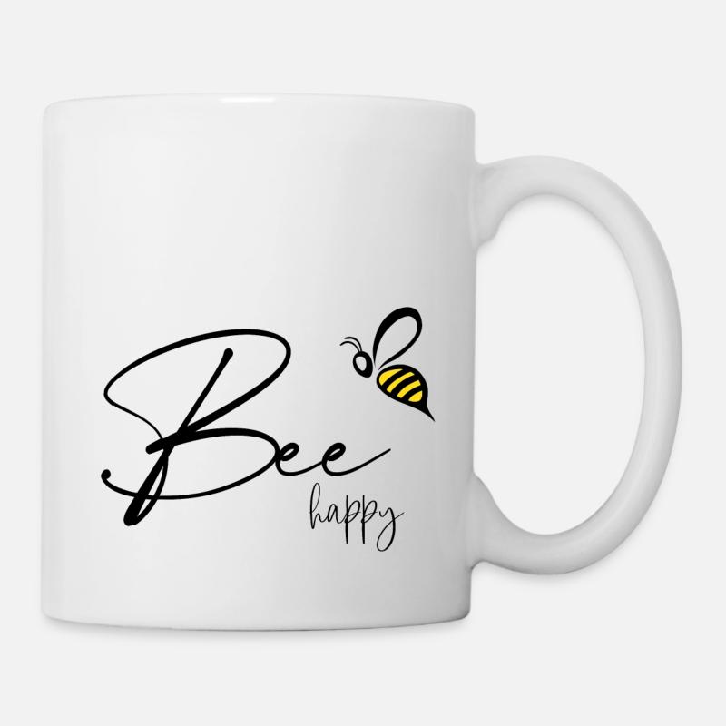 Bee happy - Tasse - Weiß