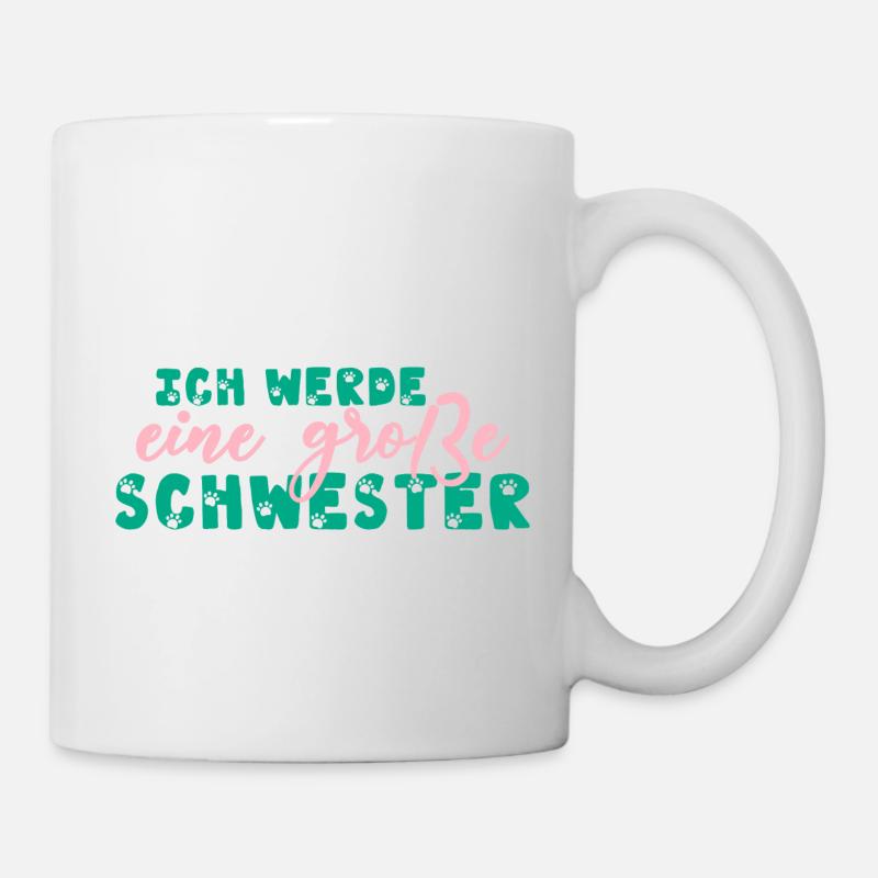 Ich Werde Eine Große Schwester Pfote Tatzen Kinder - Tasse - Weiß