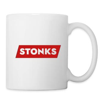 Stonks - Tasse - Weiß - Rechts