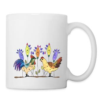 Hen and rooster - Mug - white - Right