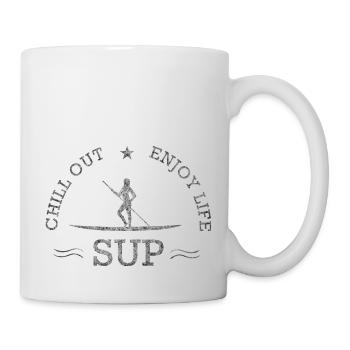 SUP Stand up Paddling - Tasse - Weiß - Rechts