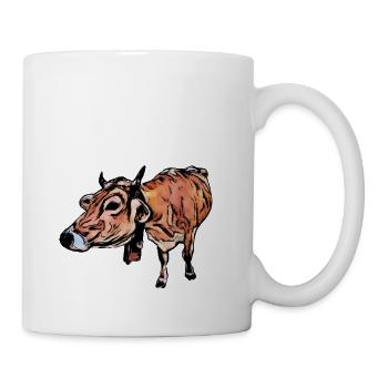 Braunvieh (DDP, dairy cow, comic style) - Mug - white - Right