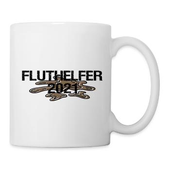 Fluthilfe | Flut Helfer Hochwasser Eimerkette Held - Tasse - Weiß - Rechts