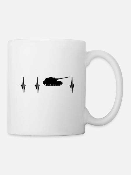 Herzschlag Panzer - Tasse - Weiß