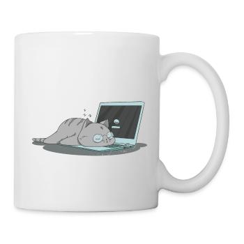 Sleeping cat home office - Mug - white - Right