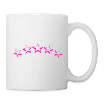 Sterne rosa - Tasse - Weiß - Rechts