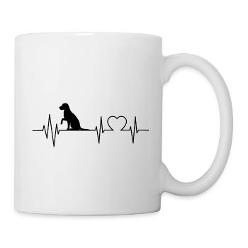 Dog Trainer Owner Walking Walker Heart Heartbeat - Mug - white - Right