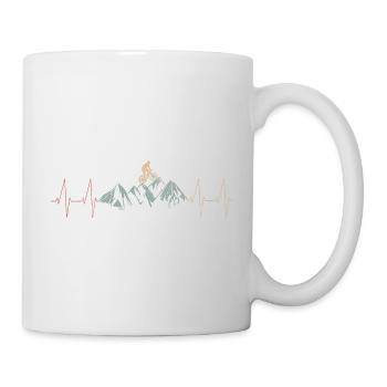 Vintage Heartbeat Biker Mountain Bike Gift - Mug - white - Right
