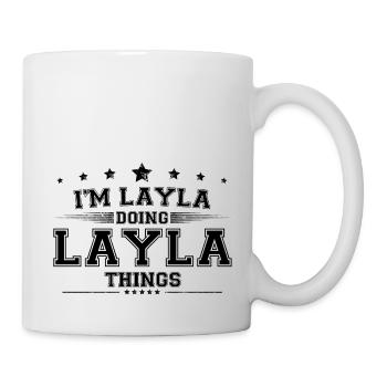Ich bin Layla, der Layla-Dinge tut - Tasse - Weiß - Rechts