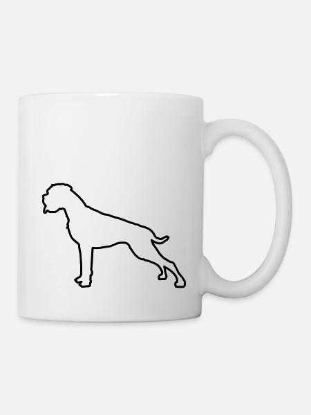 Boxer Umriss - Tasse - Weiß