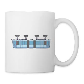 Schwebebahn kurz pixelart - Tasse - Weiß - Rechts