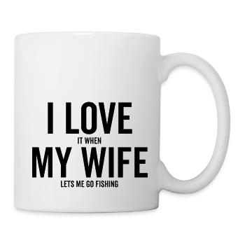 J’adore quand ma femme me laisse aller à la pêche - Mug blanc - blanc - Droite