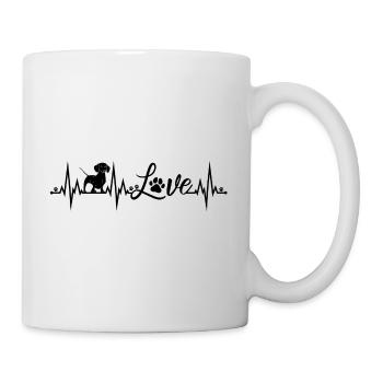 Battements de cœur de teckel - Mug blanc - blanc - Droite