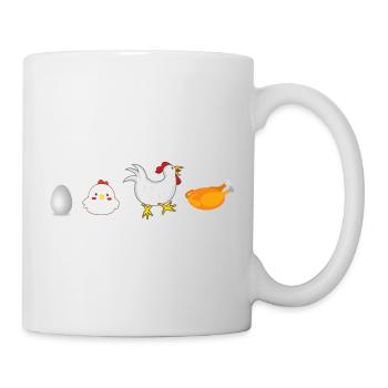 evolution egg chicken rooster hen original - Mug - white - Right