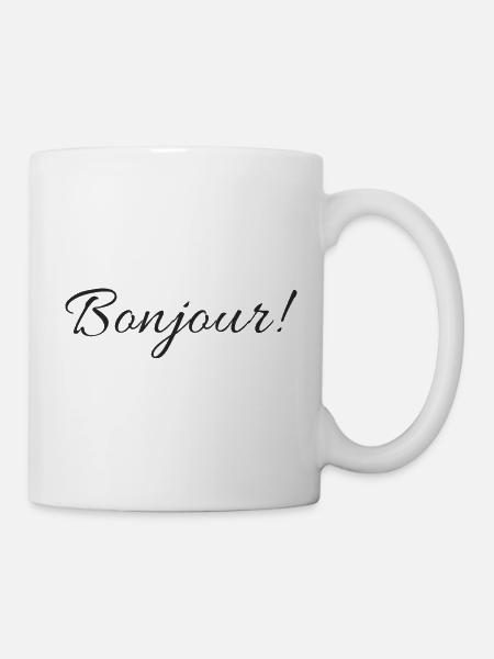 Conception de texte Bonjour - Mug blanc - blanc