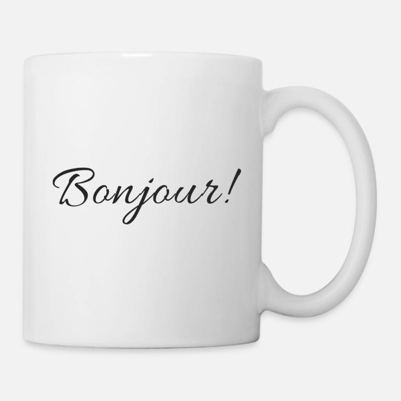 Conception de texte Bonjour - Mug blanc - blanc