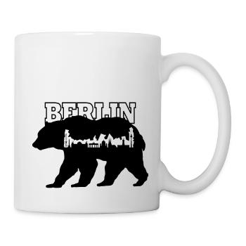 Berliner Bär mit Silhouette von Berlin - Tasse - Weiß - Rechts