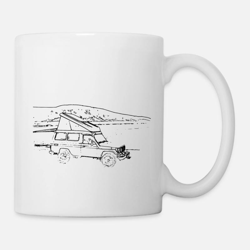 Offroader am See - Tasse - Weiß