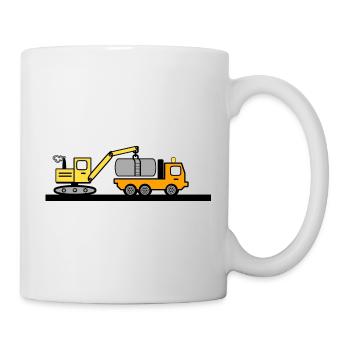Bagger - Tasse - Weiß - Rechts