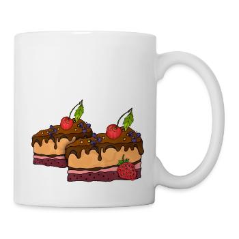 Kuchen - Tasse - Weiß - Rechts
