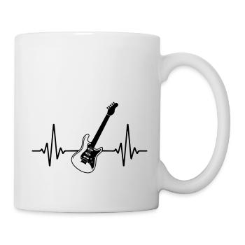 Color changeable guitar heartbeat guitar player - Mug - white - Right