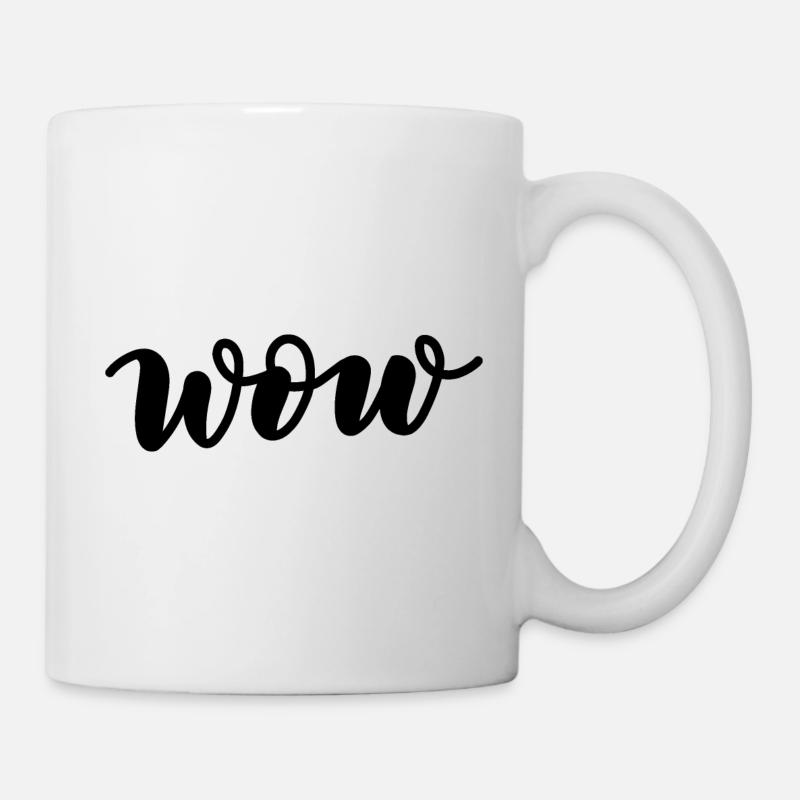 Wow Schriftzug - Tasse - Weiß