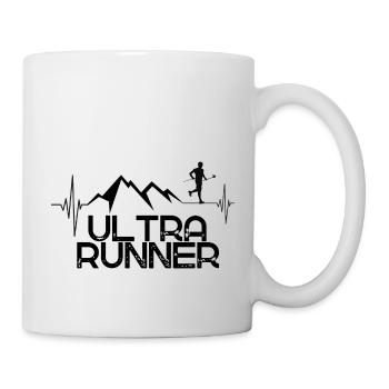 Ultra Runner mountains & heartbeat - Mug - white - Right