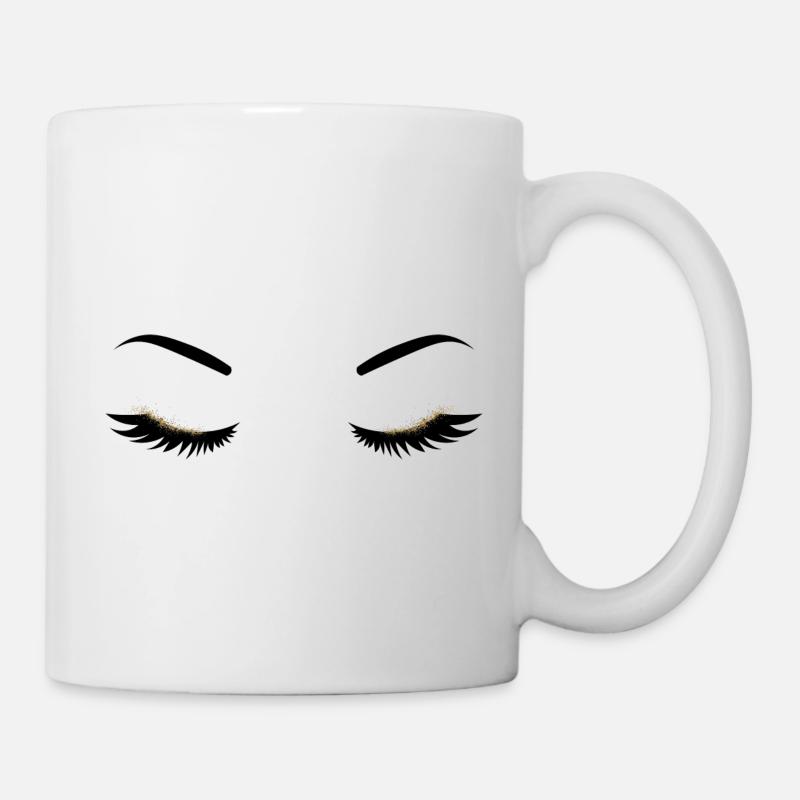 Lashes with Glitter - Tasse - Weiß