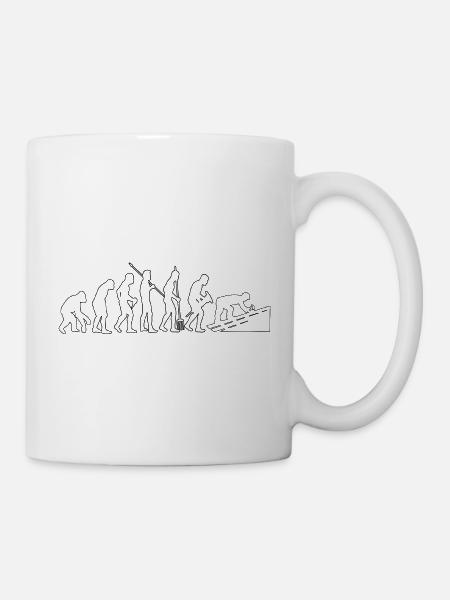 Dachdecker Evolution Handwerk Dachdeckermeister - Tasse - Weiß