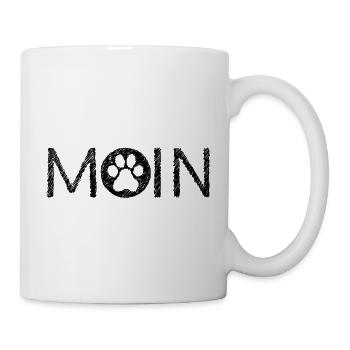 Moin Hundebesitzer Nordsee Geschenkidee Schwarz - Tasse - Weiß - Rechts