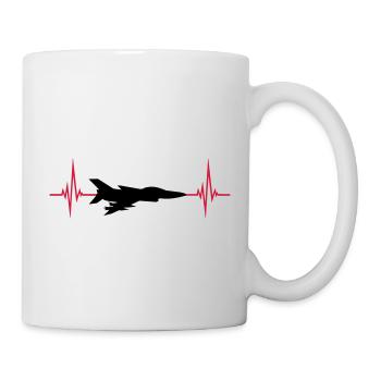 Herzschlag Kampfflugzeug Düsenjet - Tasse - Weiß - Rechts