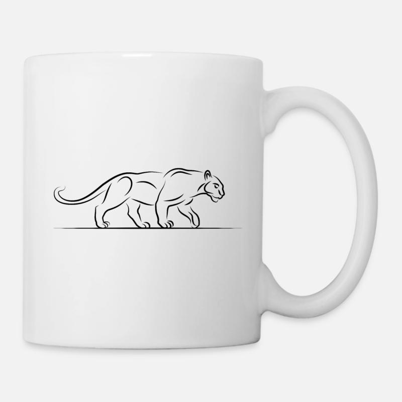 Schwarzer Panther Illustration - Tasse - Weiß