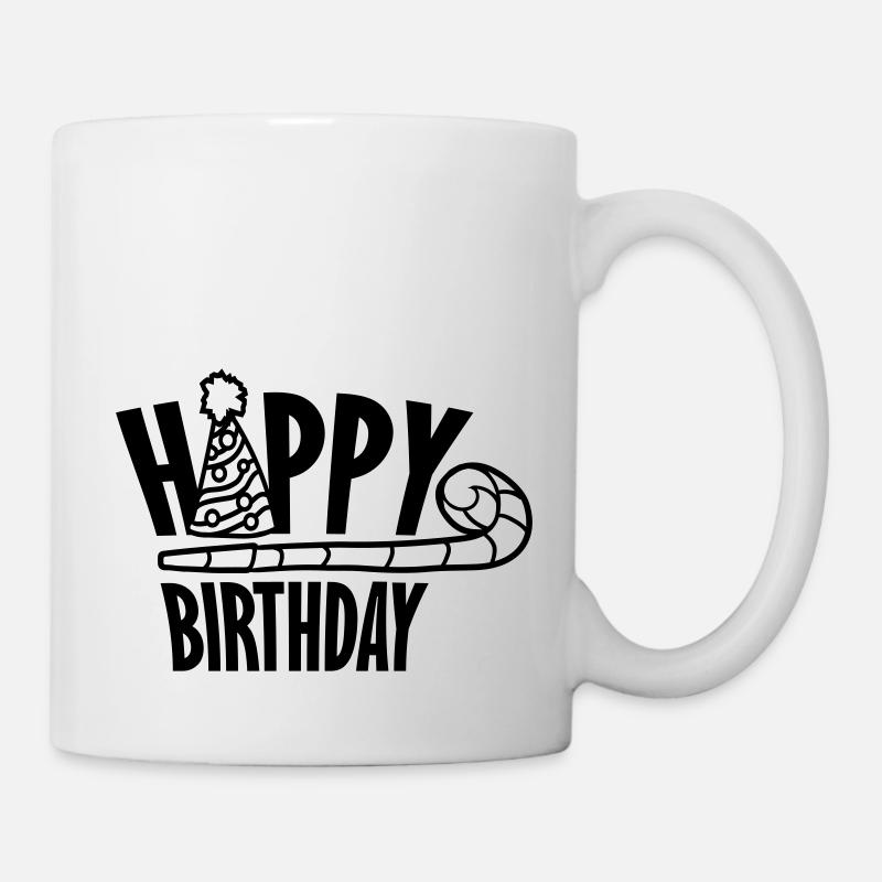 Text Happy Birthday - Tasse - Weiß