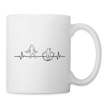 Fitness Girl Muscle Training Woman Bodybuilder - Mug - white - Right