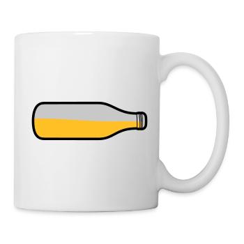 Liegende Bier Flasche - Tasse - Weiß - Rechts