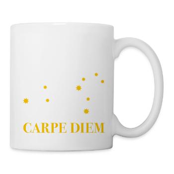 Carpe Diem use the day constellation Leo horoscope - Mug - white - Right