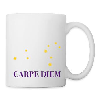 Carpe Diem use the day constellation Leo horoscope - Mug - white - Right