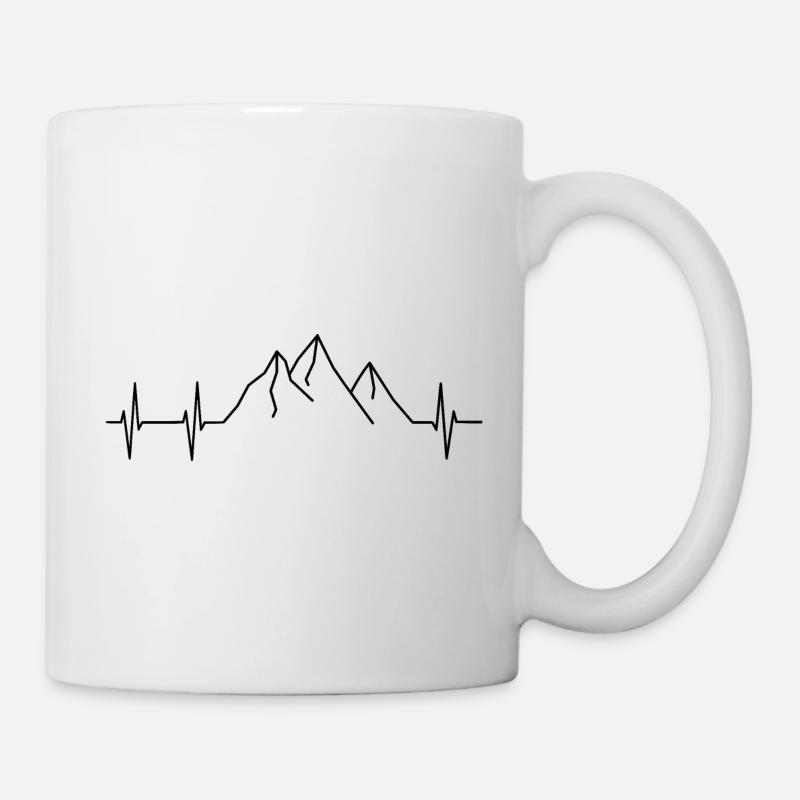 Berge Herzschlag - Tasse - Weiß