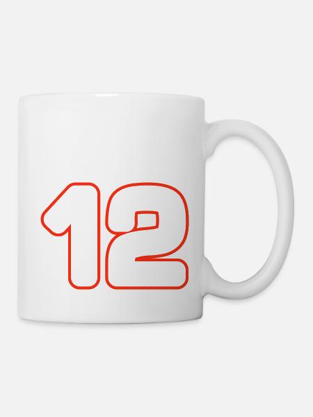 Symbole de 12 chiffres - Mug blanc - blanc