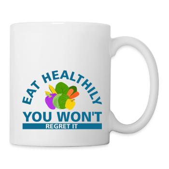eat healthily you won t regret it - Mug - white - Right