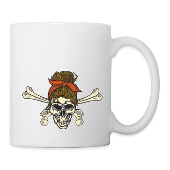Frau Skull stilvolle Frau Skull stilvolle Geschenk - Tasse - Weiß - Rechts