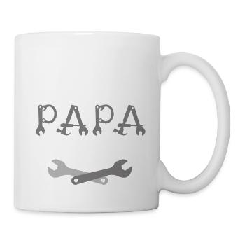 Vatertag Papa Alleskönner Handwerker Schrauber - Tasse - Weiß - Rechts